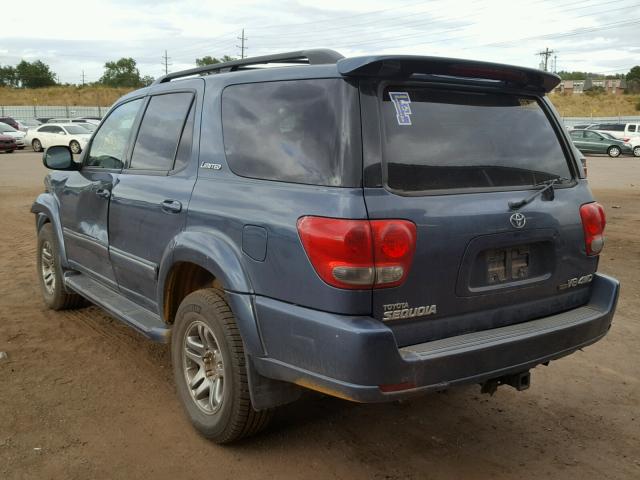 5TDBT48A96S259225 - 2006 TOYOTA SEQUOIA LI BLUE photo 3