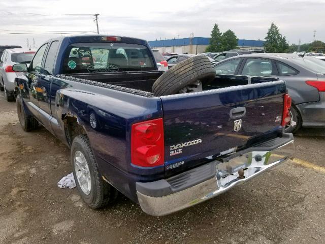 1D7HE42N66S640530 - 2006 DODGE DAKOTA SLT BLUE photo 3