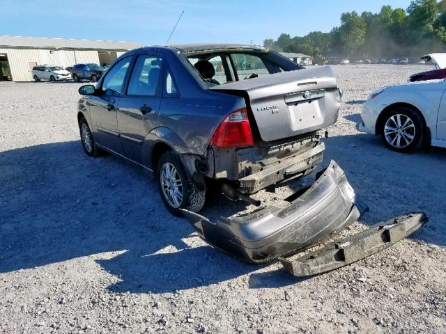 1FAFP34N67W132223 - 2007 FORD FOCUS ZX4 GRAY photo 3