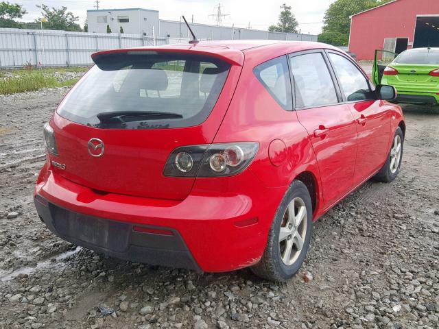 JM1BK34F281148434 - 2008 MAZDA 3 I RED photo 4