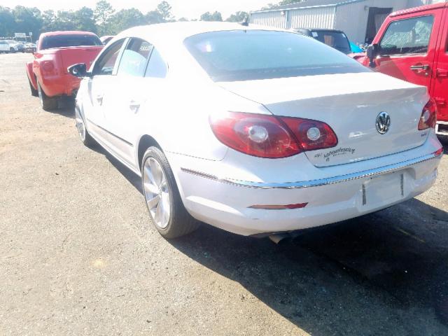 WVWHN7ANXBE726025 - 2011 VOLKSWAGEN CC LUXURY WHITE photo 3