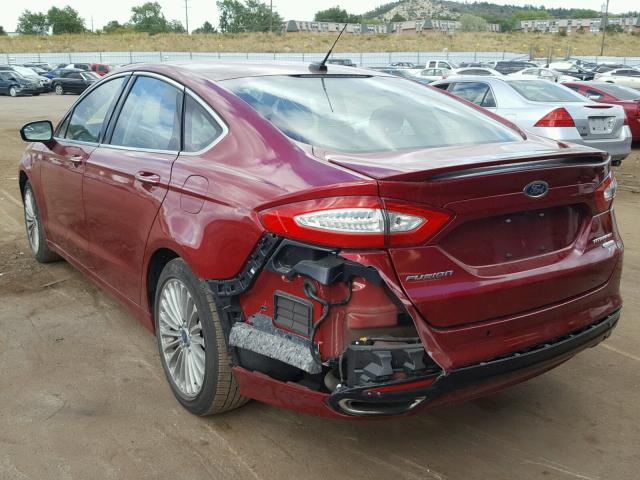 3FA6P0K90GR308819 - 2016 FORD FUSION TIT RED photo 3