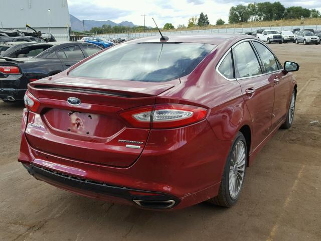 3FA6P0K90GR308819 - 2016 FORD FUSION TIT RED photo 4