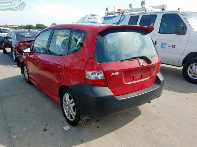 JHMGD38677S051425 - 2007 HONDA FIT S 红色 照片 3