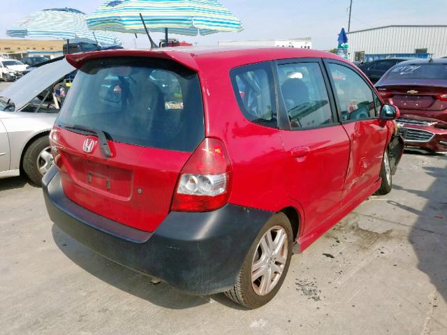 JHMGD38677S051425 - 2007 HONDA FIT S 红色 照片 4