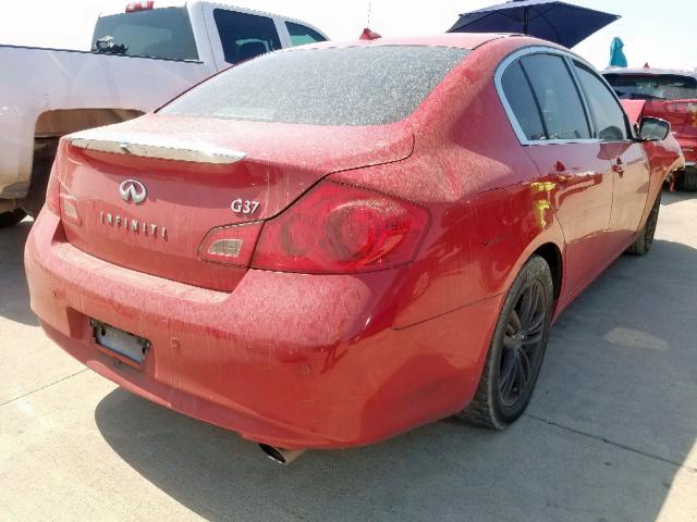 JN1CV6AP6BM503849 - 2011 INFINITI G37 BASE RED photo 4