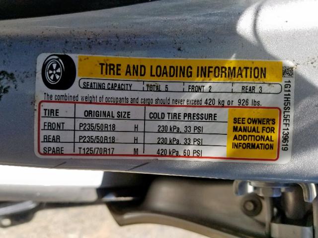 1G11H5S15EF139619 - 2014 CHEVROLET MALIBU LTZ 银色 照片 10