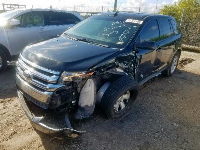 2FMDK3JC8EBB52521 - 2014 FORD EDGE SEL BLACK photo 2