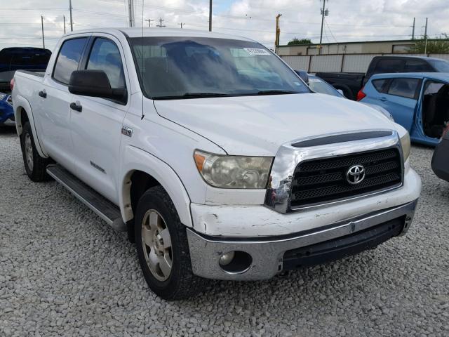 5TFEV54128X037139 - 2008 TOYOTA TUNDRA CRE WHITE photo 1