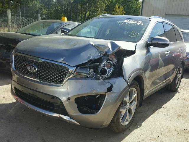 5XYPKDA53JG431373 - 2018 KIA SORENTO SX SILVER photo 2