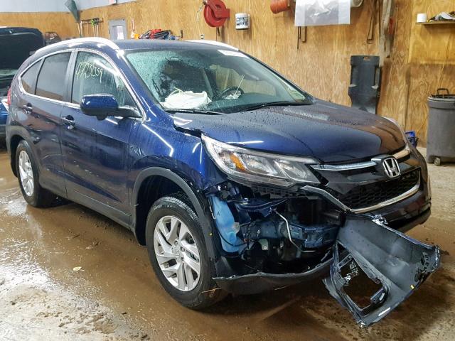 2HKRM4H71FH680832 - 2015 HONDA CR-V EXL BLUE photo 1