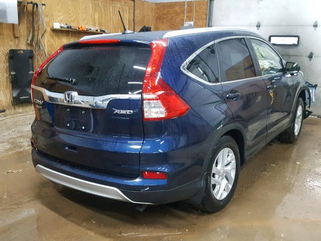 2HKRM4H71FH680832 - 2015 HONDA CR-V EXL BLUE photo 4