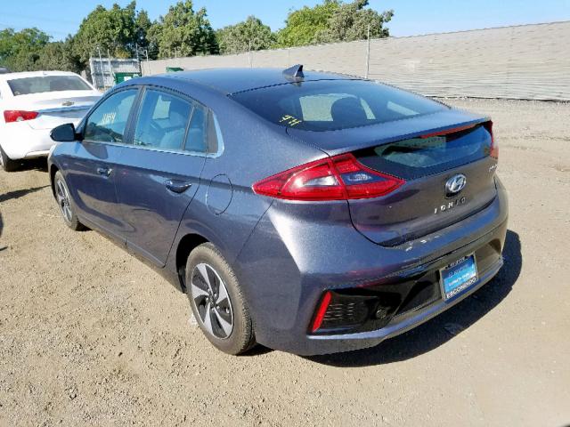 KMHC75LC2HU028247 - 2017 HYUNDAI IONIQ SEL GRAY photo 3