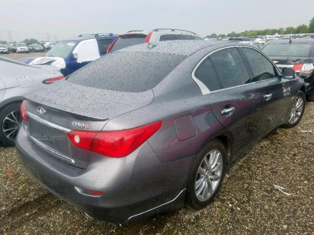 JN1BV7AR8EM706121 - 2014 INFINITI Q50 BASE GRAY photo 4