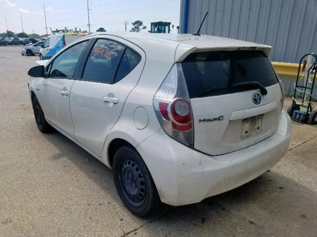 JTDKDTB39C1524669 - 2012 TOYOTA PRIUS C WHITE photo 3