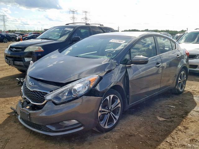 KNAFZ4A80E5061951 - 2014 KIA FORTE EX GRAY photo 2