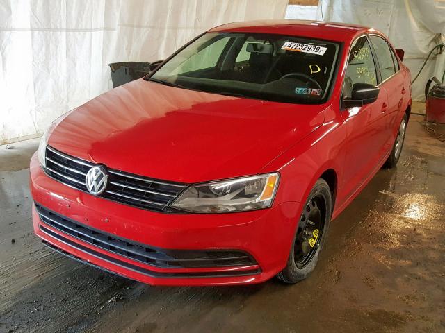 3VW2K7AJ5FM273344 - 2015 VOLKSWAGEN JETTA BASE RED photo 2