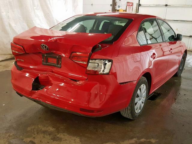 3VW2K7AJ5FM273344 - 2015 VOLKSWAGEN JETTA BASE RED photo 4