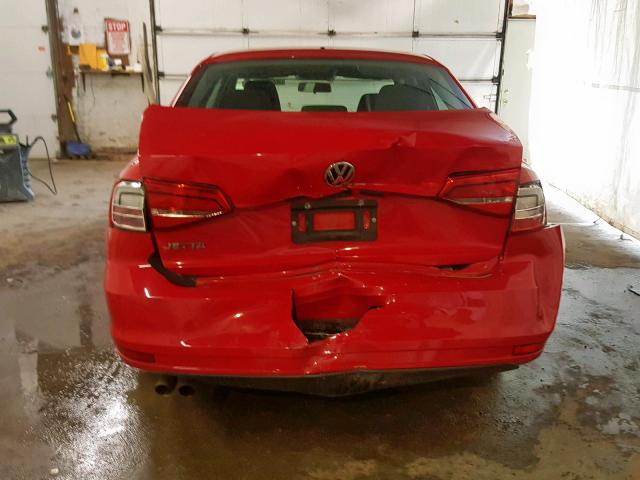 3VW2K7AJ5FM273344 - 2015 VOLKSWAGEN JETTA BASE RED photo 9