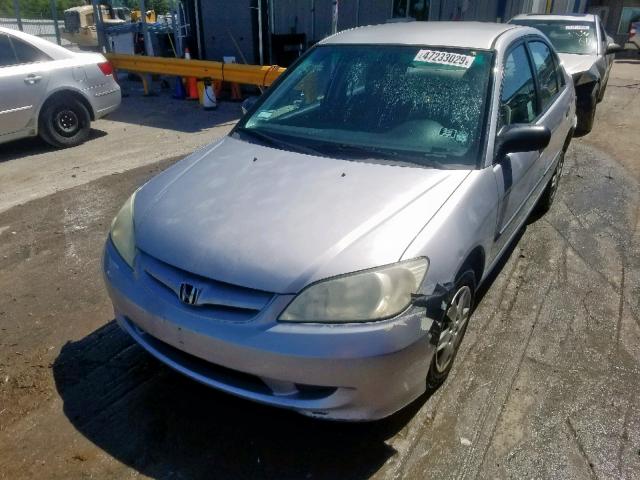 1HGES16335L008320 - 2005 HONDA CIVIC DX V SILVER photo 2