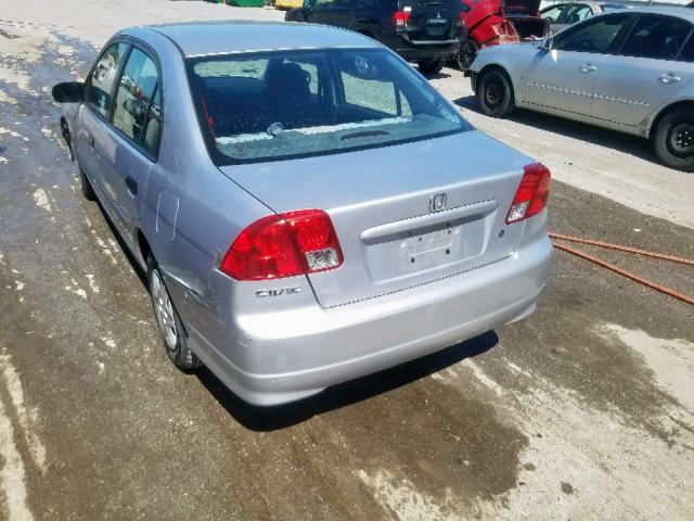 1HGES16335L008320 - 2005 HONDA CIVIC DX V SILVER photo 3