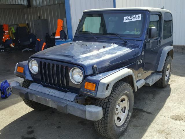 1J4FA39S05P338259 - 2005 JEEP WRANGLER X BLUE photo 2