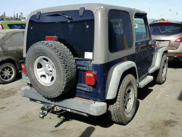 1J4FA39S05P338259 - 2005 JEEP WRANGLER X BLUE photo 4