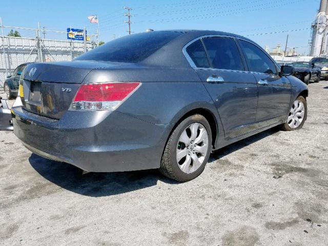 1HGCP36858A021893 - 2008 HONDA ACCORD EXL GRAY photo 4