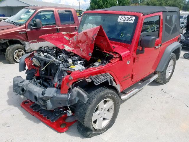 1C4AJWAG4EL130160 - 2014 JEEP WRANGLER S RED photo 2