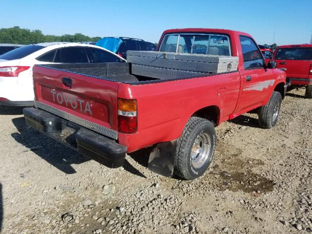 JT4RN01P0N0037982 - 1992 TOYOTA PICKUP 1/2 RED photo 4