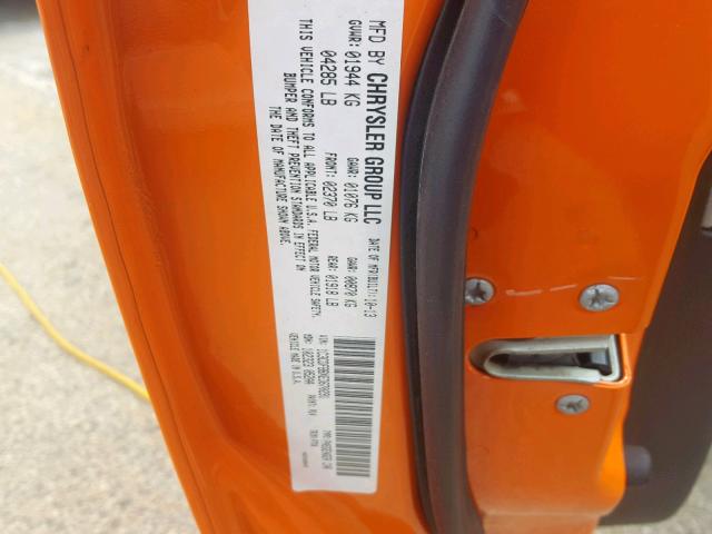 1C3CDFBBXED670291 - 2014 DODGE DART SXT ORANGE photo 10