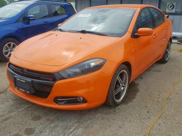 1C3CDFBBXED670291 - 2014 DODGE DART SXT ORANGE photo 2