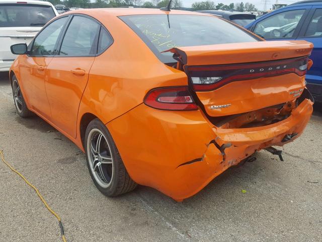 1C3CDFBBXED670291 - 2014 DODGE DART SXT ORANGE photo 3