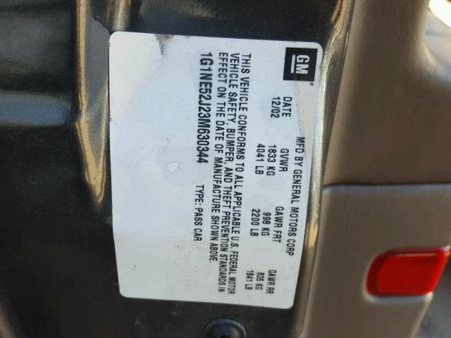 1G1NE52J23M630344 - 2003 CHEVROLET MALIBU LS Boz foto 10