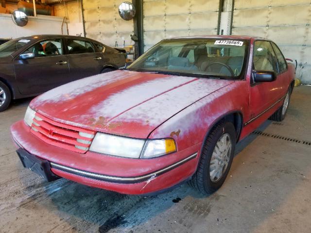 2G1WN14T4N9256539 - 1992 CHEVROLET LUMINA EUR RED photo 2