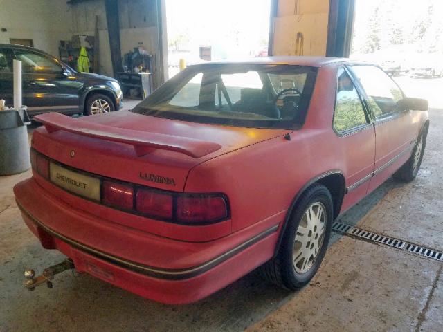 2G1WN14T4N9256539 - 1992 CHEVROLET LUMINA EUR RED photo 4