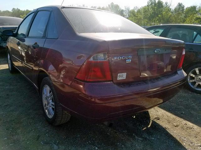 1FAFP34N37W127545 - 2007 FORD FOCUS ZX4 RED photo 3