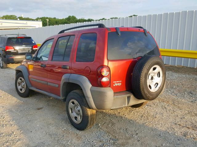 1J4GK48K97W576371 - 2007 JEEP LIBERTY SP RED photo 3