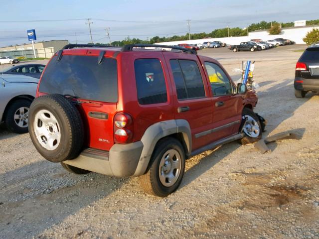 1J4GK48K97W576371 - 2007 JEEP LIBERTY SP RED photo 4