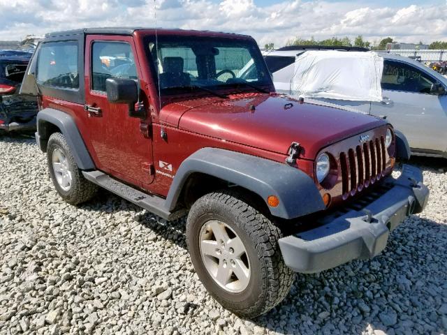 1J8FA24117L208735 - 2007 JEEP WRANGLER X BURGUNDY photo 1