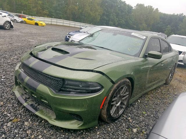 2C3CDXL98JH200243 - 2018 DODGE CHARGER SR GREEN photo 2
