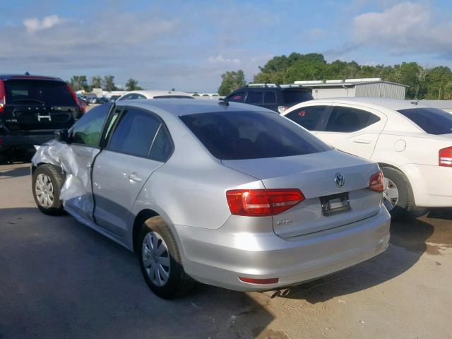 3VW2K7AJ4FM273710 - 2015 VOLKSWAGEN JETTA BASE SILVER photo 3