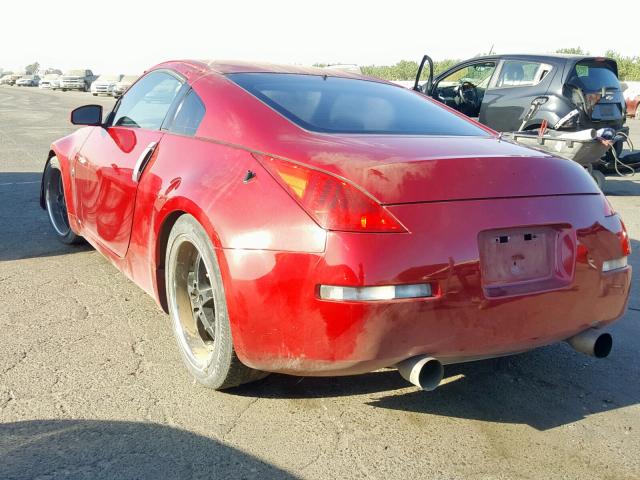 JN1AZ34E23T003652 - 2003 NISSAN 350Z COUPE RED photo 3