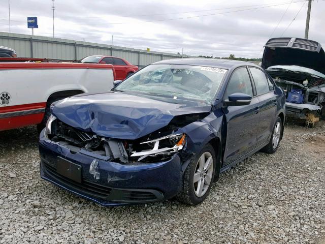 3VWLL7AJ0BM130197 - 2011 VOLKSWAGEN JETTA TDI BLUE photo 2