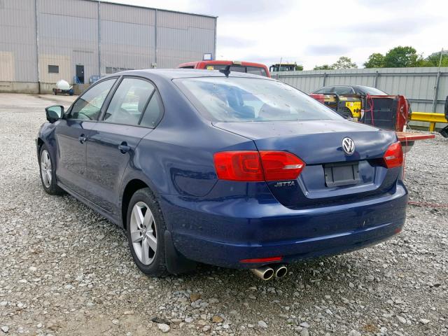 3VWLL7AJ0BM130197 - 2011 VOLKSWAGEN JETTA TDI BLUE photo 3