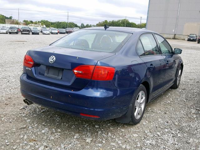 3VWLL7AJ0BM130197 - 2011 VOLKSWAGEN JETTA TDI BLUE photo 4