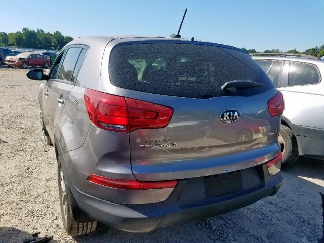 KNDPB3AC2F7786614 - 2015 KIA SPORTAGE L GRAY photo 3