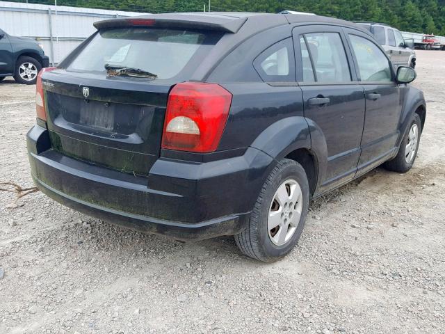 1B3HB28B67D104978 - 2007 DODGE CALIBER BLACK photo 4