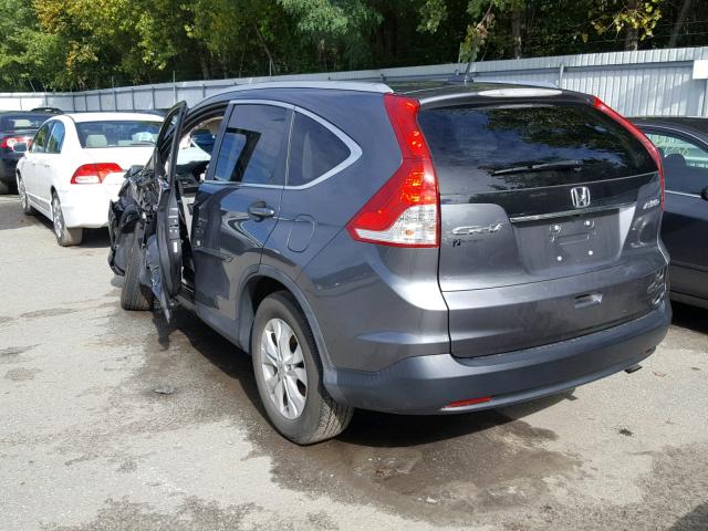 2HKRM4H7XDH628077 - 2013 HONDA CR-V EXL GRAY photo 3