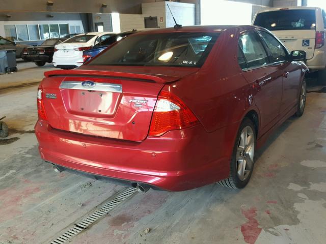 3FAHP0DC0AR358970 - 2010 FORD FUSION SPO RED photo 4